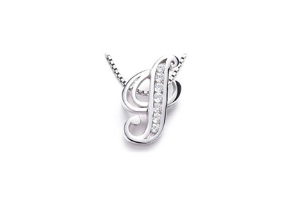 Rhodium Plated | Alphabet Pendants